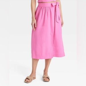A New Day Linen Skirt with side tie detailing